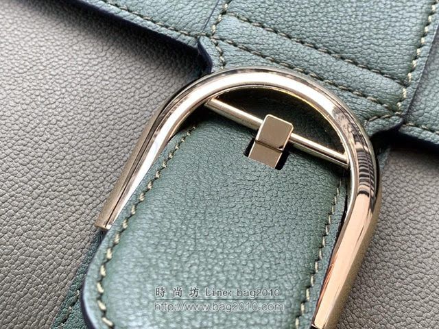 DELVAUX女包 Brillant系列手袋 進口牛皮 德爾沃女手提包 女手腕包 DS0028 拼色綠 Delvaux女單肩包  fcs1366